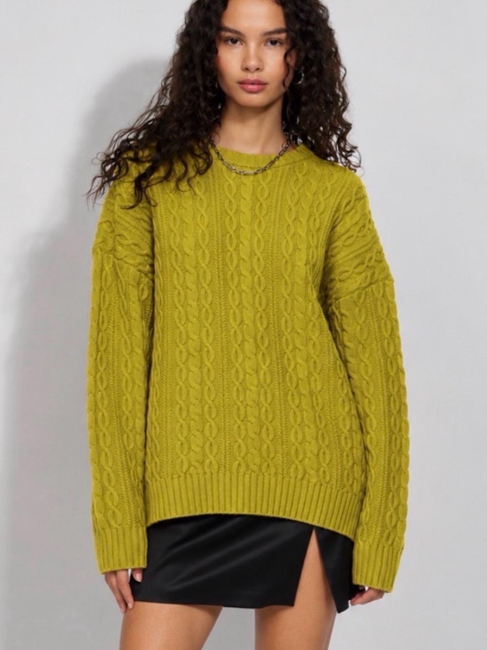 Aritzia SUNDAY BEST Peggy Merino Wool Cable Knit Sweater Size S